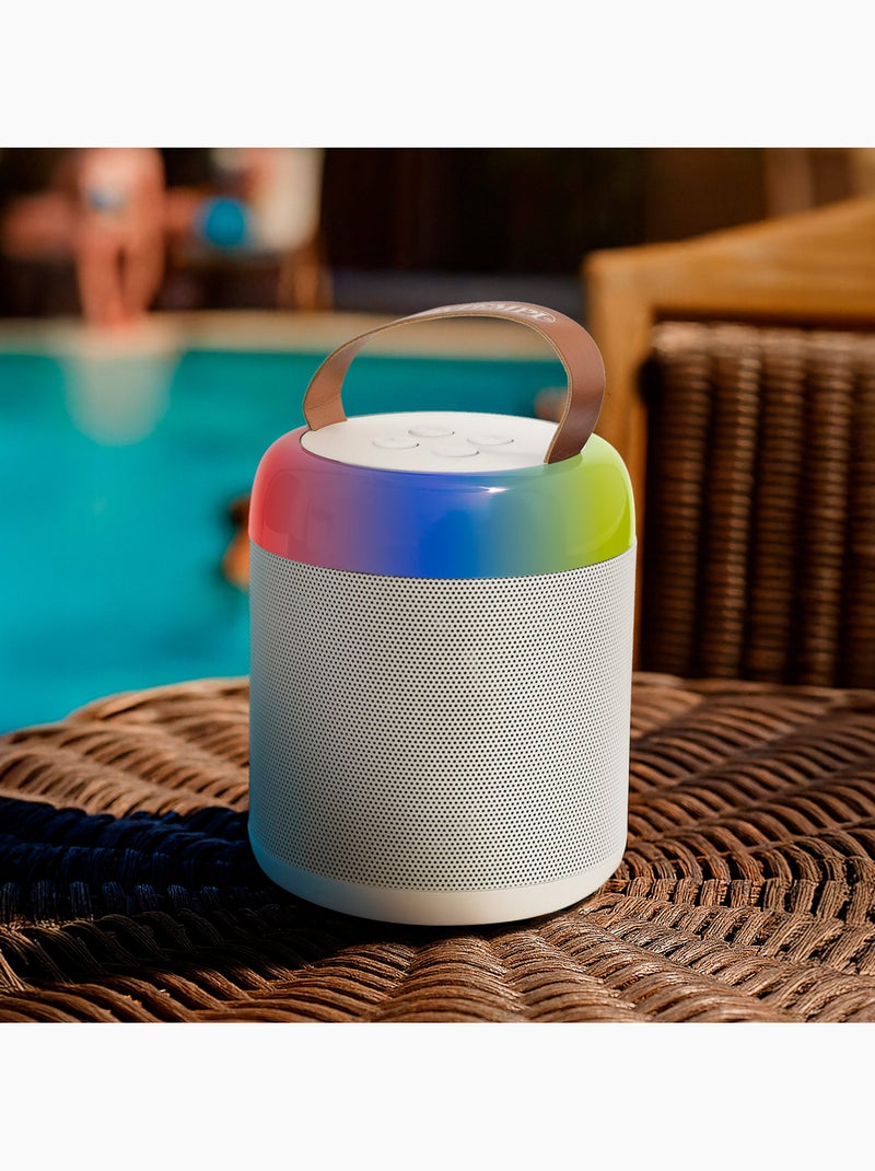 Mini speaker wireless 80w bianco con microfono e luci bontempi N/D - Kiabi