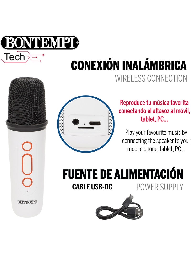 Mini speaker wireless 80w bianco con microfono e luci bontempi N/D - Kiabi