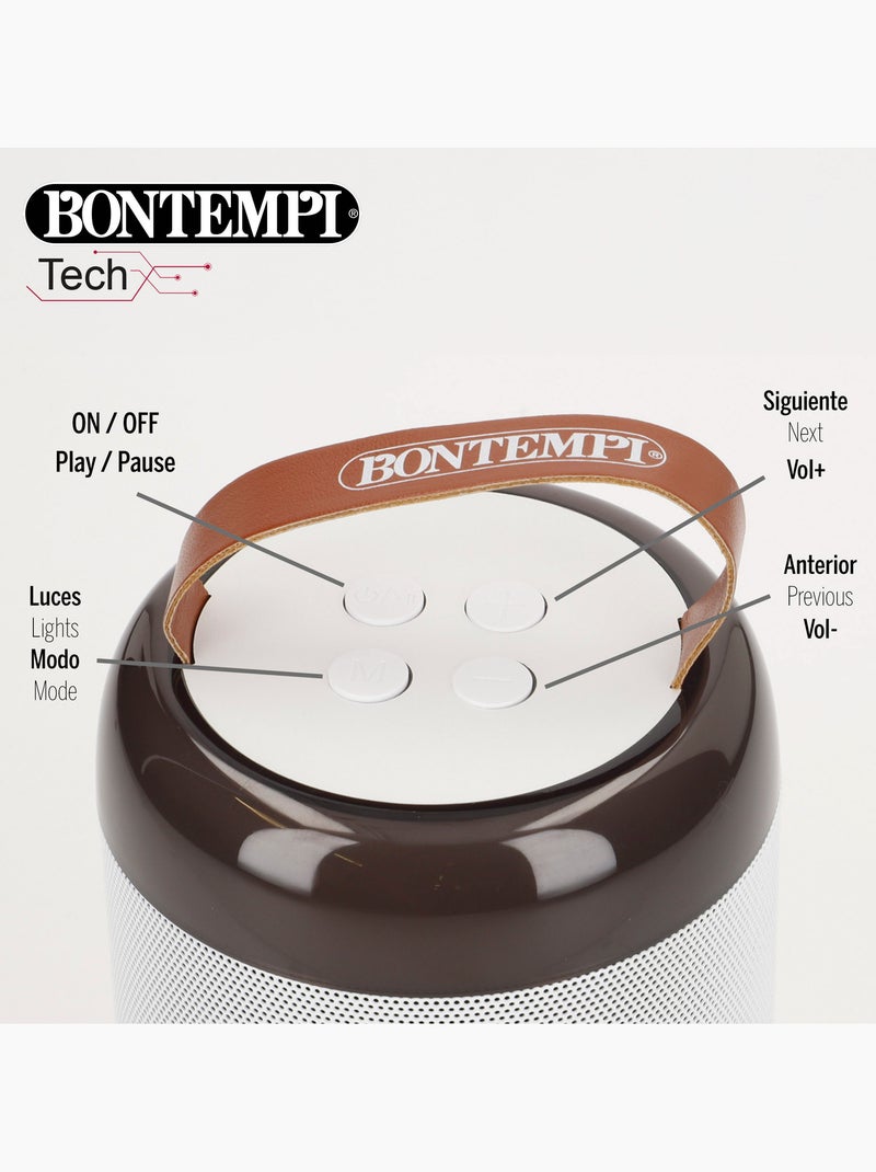 Mini speaker wireless 80w bianco con microfono e luci bontempi N/D - Kiabi
