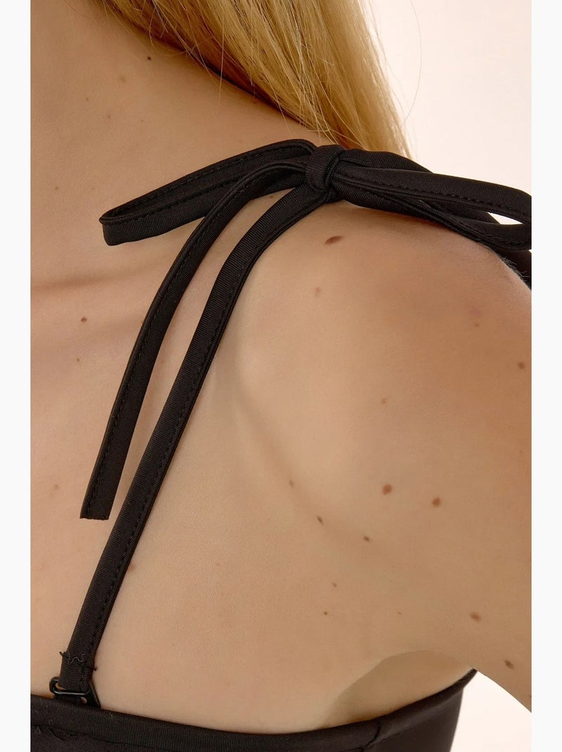 Miniabito slim fit con scollo quadrato e orlo a palloncino hiccup Nero - Kiabi