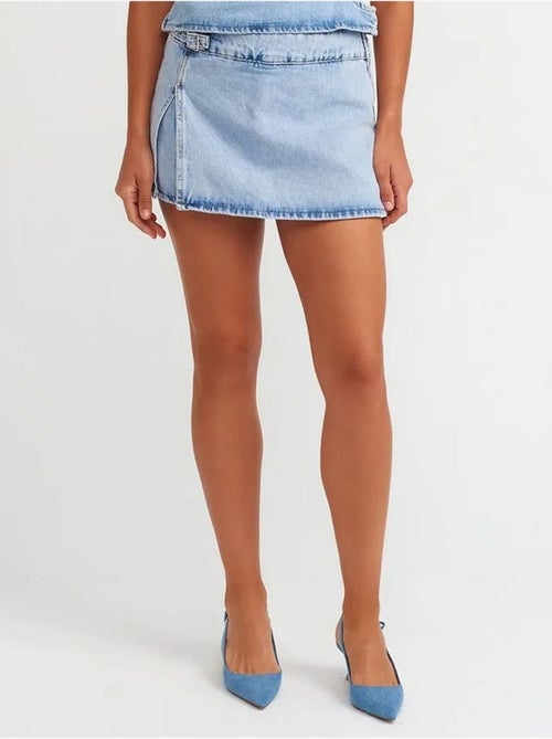 Minigonna a trapezio in denim di cotone dilvin - Kiabi Minigonna a trapezio in denim di cotone dilvin - Kiabi
