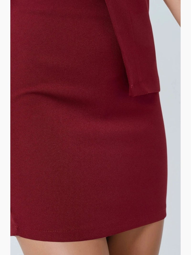 Minigonna aderente bordeaux a vita alta hiccup Rosso bordeaux - Kiabi