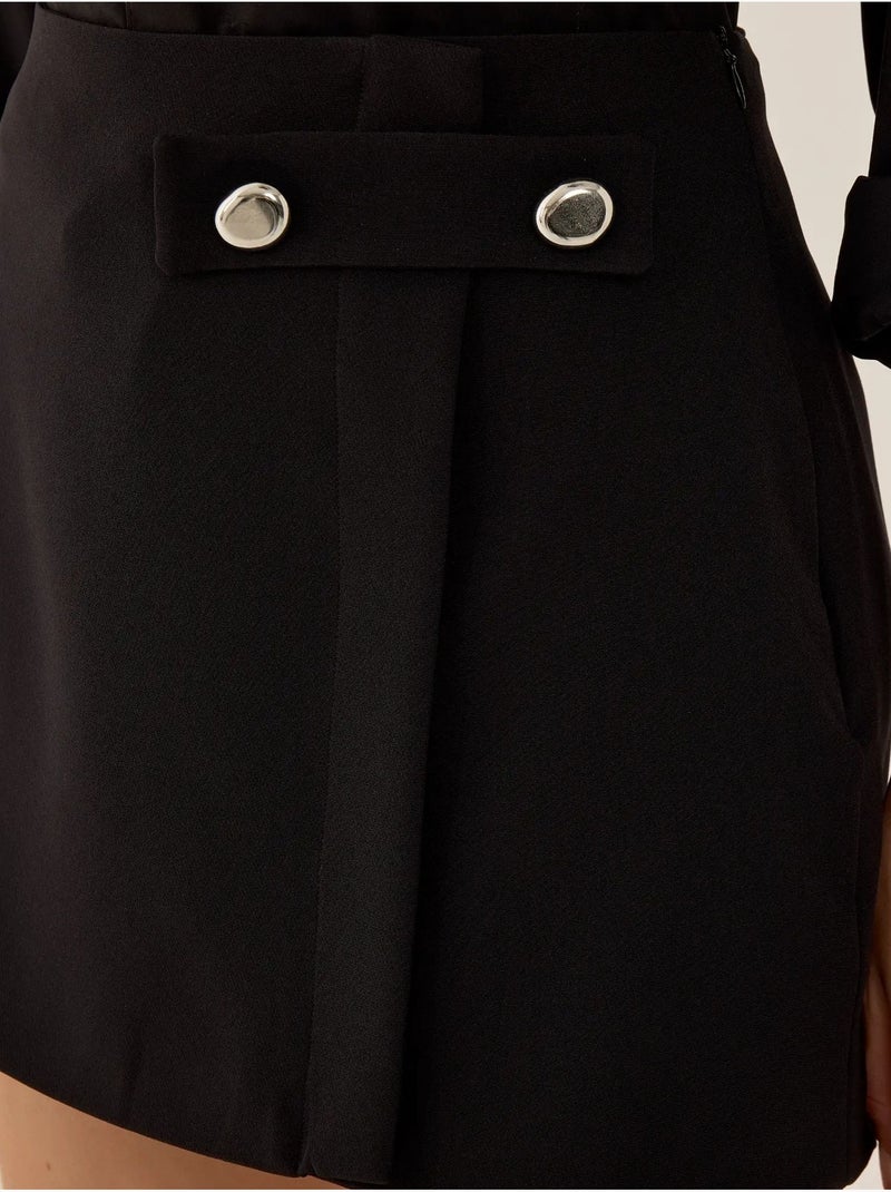 Minigonna con dettaglio di bottoni Nero - Kiabi