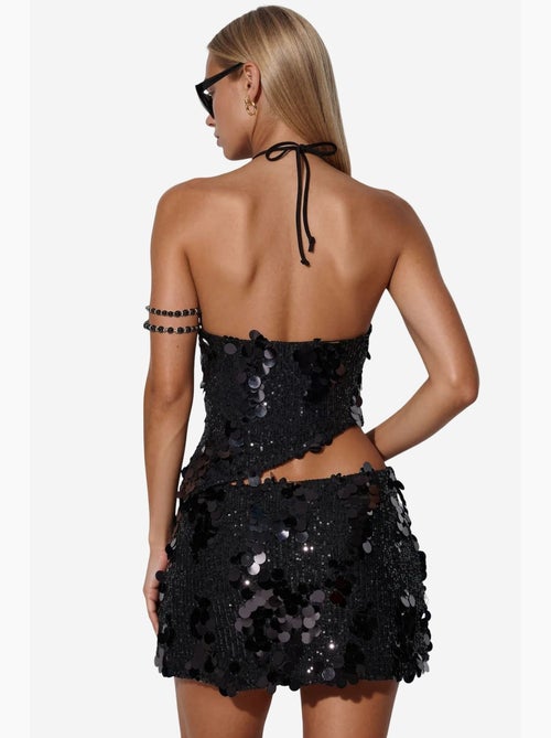 Minigonna da donna a vita alta a trapezio con paillettes busem - Kiabi Minigonna da donna a vita alta a trapezio con paillettes busem - Kiabi