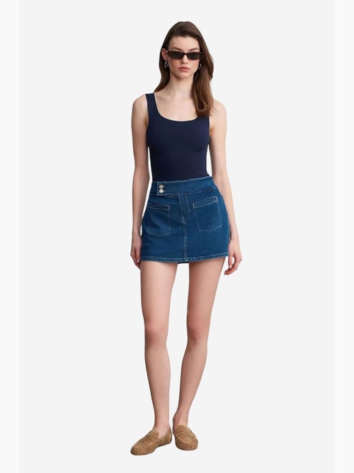 Minigonna di jeans dritta a vita alta dilvin - Kiabi Minigonna di jeans dritta a vita alta dilvin - Kiabi