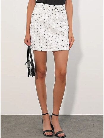 Minigonna in denim a pois a vita alta bdart