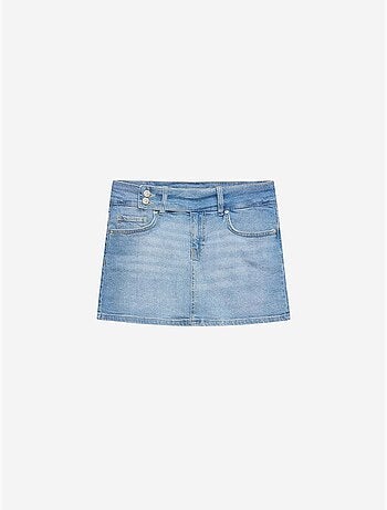 Minigonna in denim a vita alta con cintura dilvin