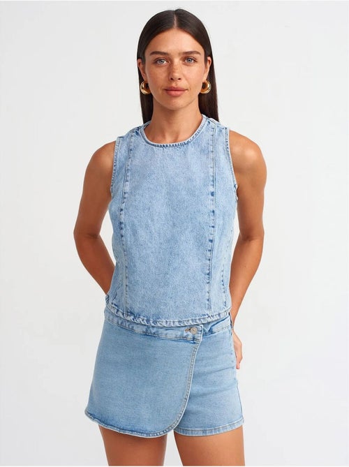 Minigonna in denim a vita alta dilvin - Kiabi Minigonna in denim a vita alta dilvin - Kiabi