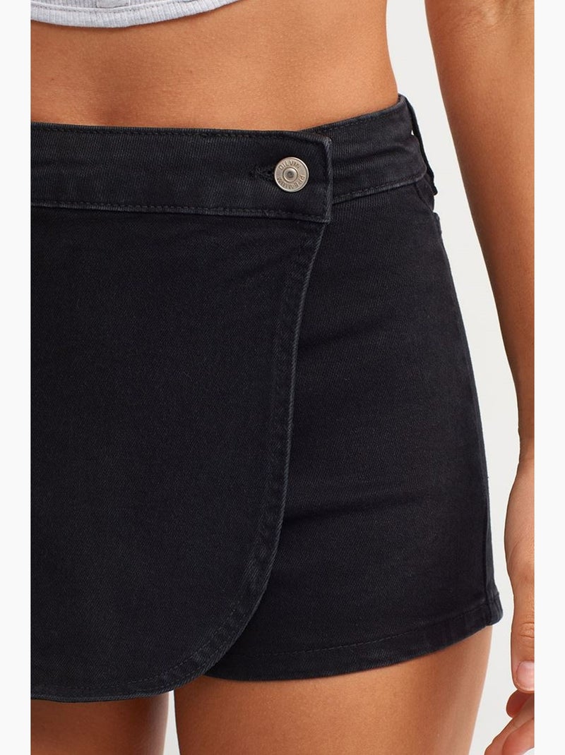 Minigonna in denim a vita alta dilvin Nero - Kiabi