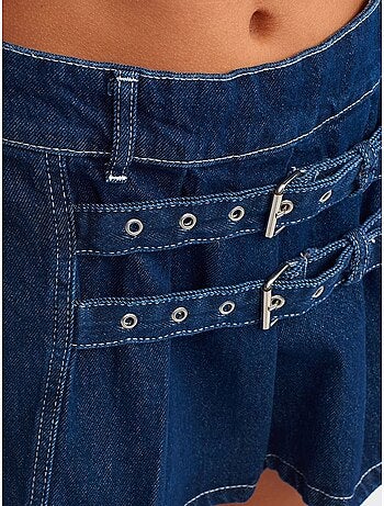 Minigonna in denim di cotone con cintura dilvin