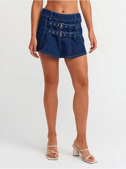 Minigonna in denim di cotone con cintura dilvin - Kiabi
