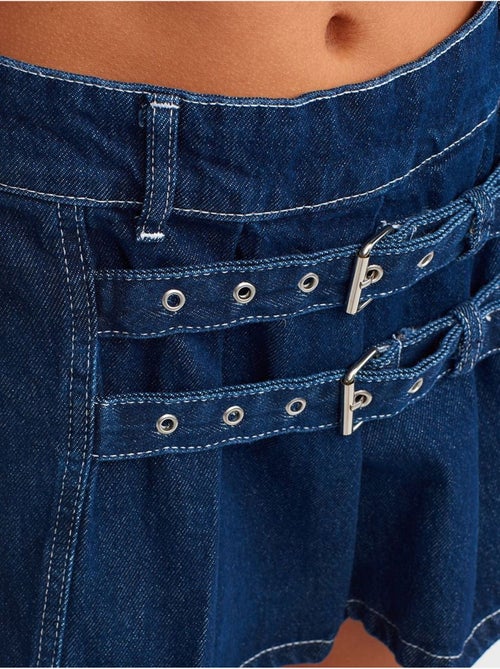 Minigonna in denim di cotone con cintura dilvin - Kiabi
