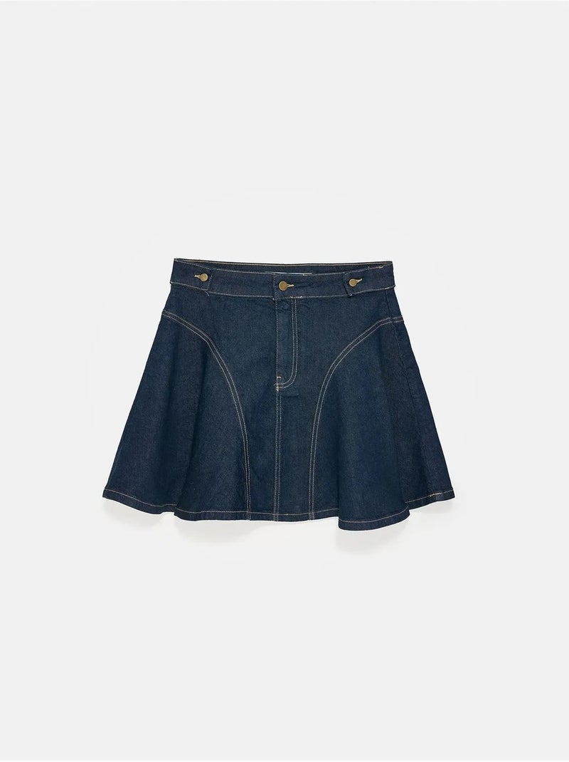 Minigonna skater a vita alta dilvin Blu oltremare - Kiabi
