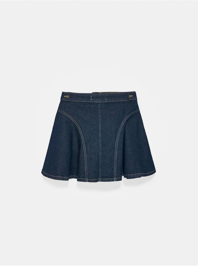 Minigonna skater a vita alta dilvin Blu oltremare - Kiabi