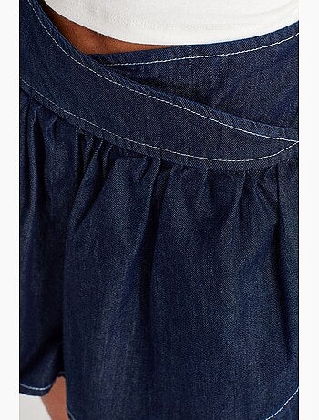 Minigonna skater in denim a vita alta dilvin