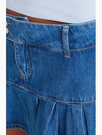 Minigonna skater in denim a vita media dilvin