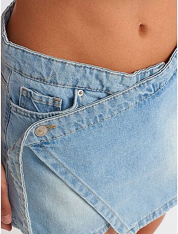 Minigonna skater in denim con cintura dilvin