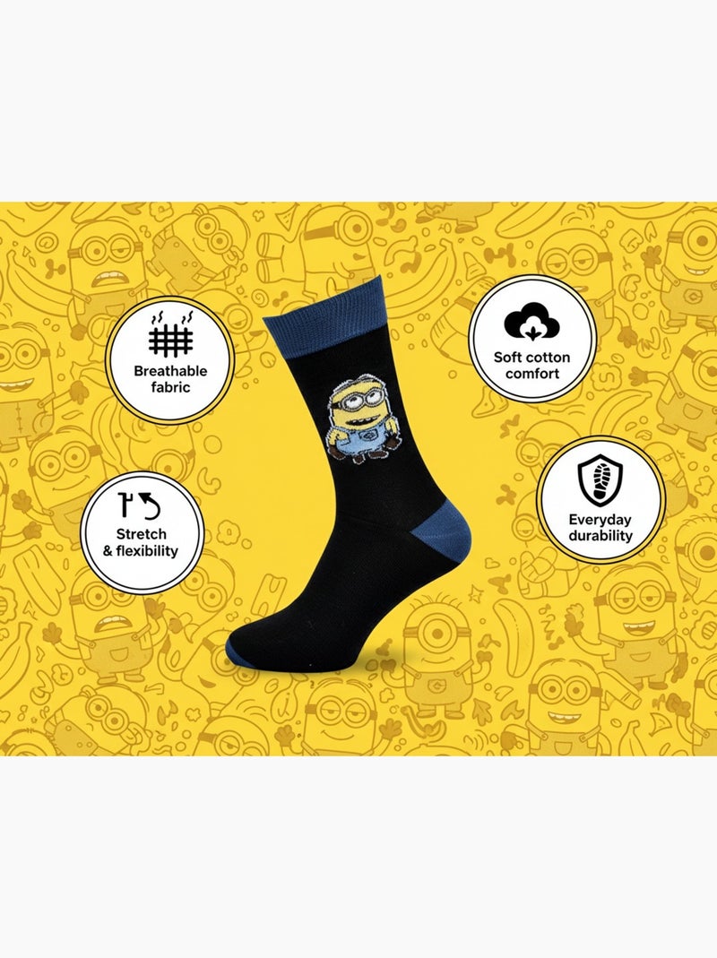 MINIONS - Calzini Uomo Licenza Confezione da 4 Nero Blu Grigio - Kiabi