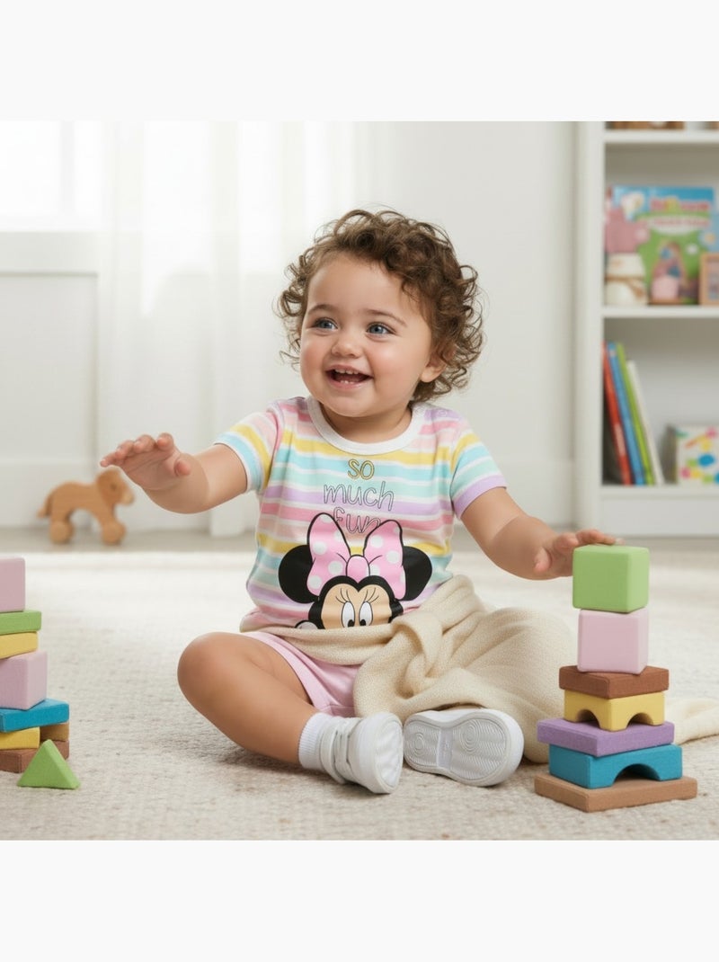 Minnie - Completo t-shirt e shorts bebè bambina Rosa - Kiabi