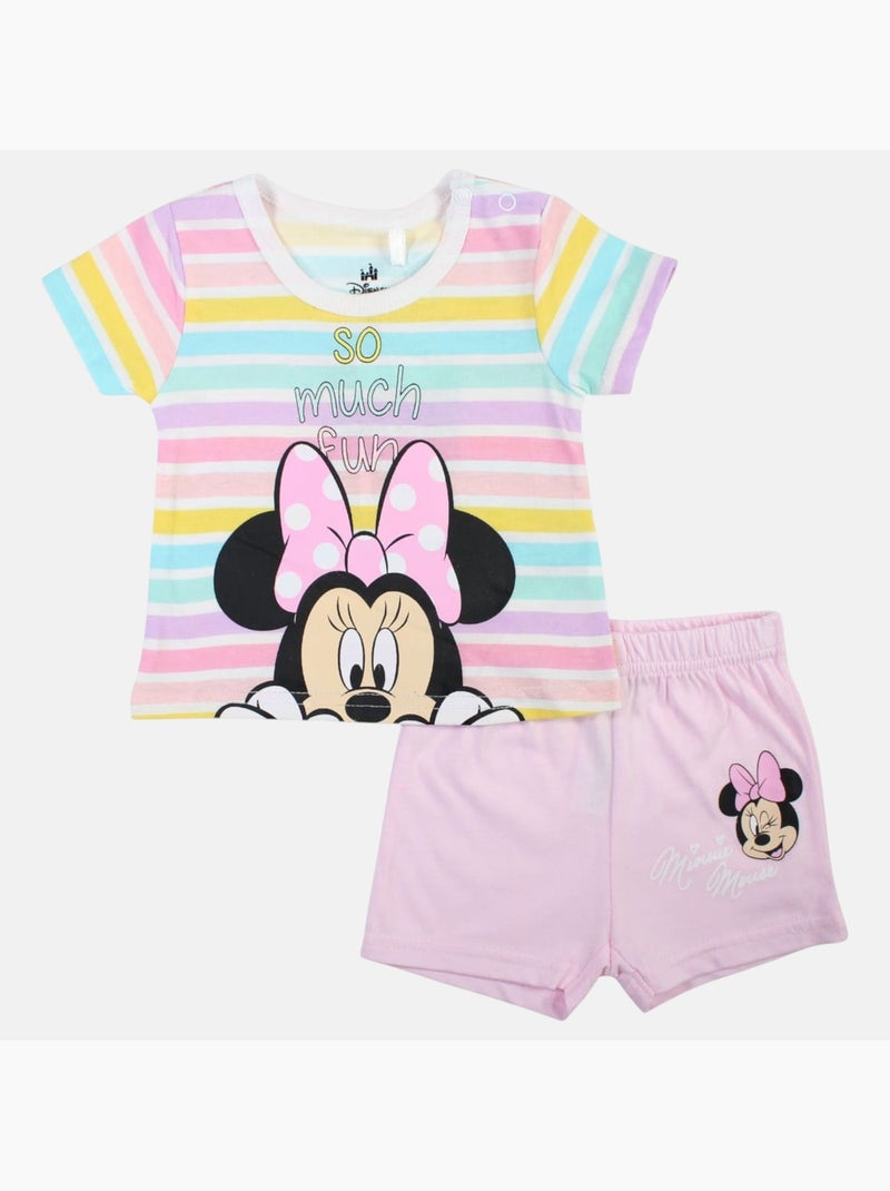Minnie - Completo t-shirt e shorts bebè bambina Rosa - Kiabi
