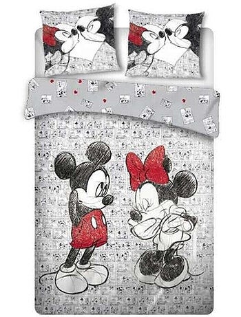 Minnie e Topolino, Completo Letto Matrimoniale Bambini Disney, LOVE