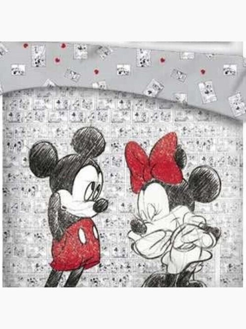 Minnie e Topolino, Completo Letto Matrimoniale Bambini Disney, LOVE - Kiabi Minnie e Topolino, Completo Letto Matrimoniale Bambini Disney, LOVE - Kiabi
