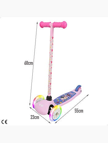 Minnie monopattino a 3 ruote 55x23x68 cm max 20 kg con luci e freni
