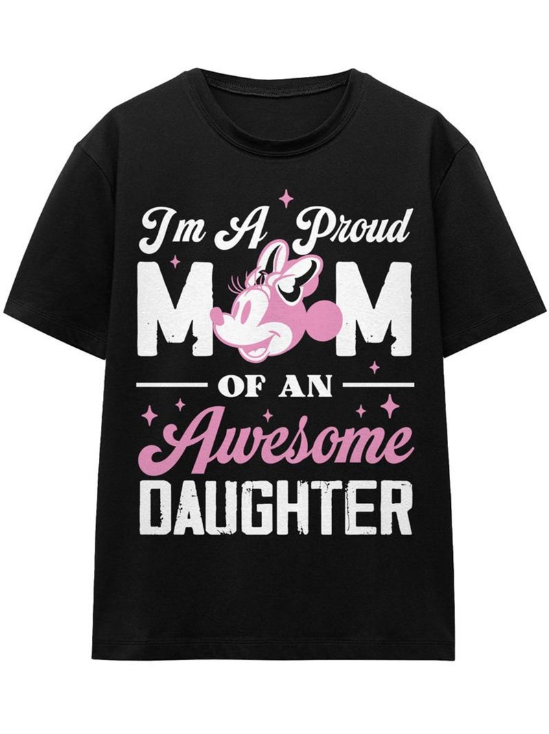 Minnie Mouse Proud Mom, Awesome Daughter Maglietta Adulto Unisex Nero - Kiabi