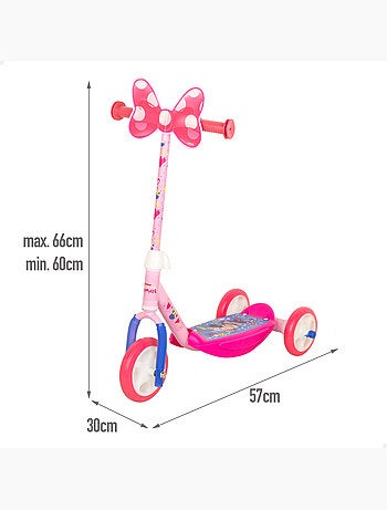 Minnie scooter 3 ruote 57x30x60-66 cm max 20 kg + 2 anni