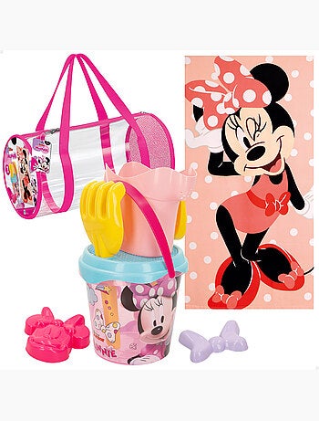Minnie set di secchielli da spiaggia con accessori asciugamano e borsa