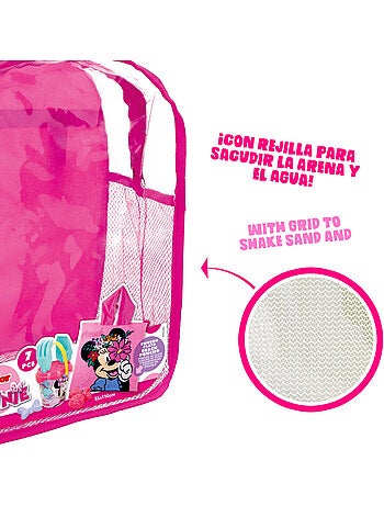 Minnie set secchiello da spiaggia con accessori, zaino e poncho