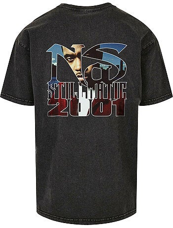 Mister Tee Stillmatic Maglietta Oversize Nas Lavaggio acido Uomo
