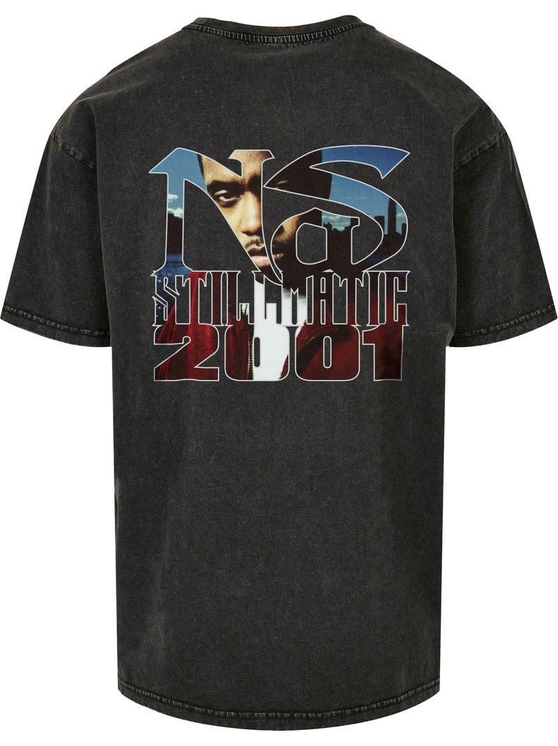 Mister Tee Stillmatic Maglietta Oversize Nas Lavaggio acido Uomo Nero - Kiabi