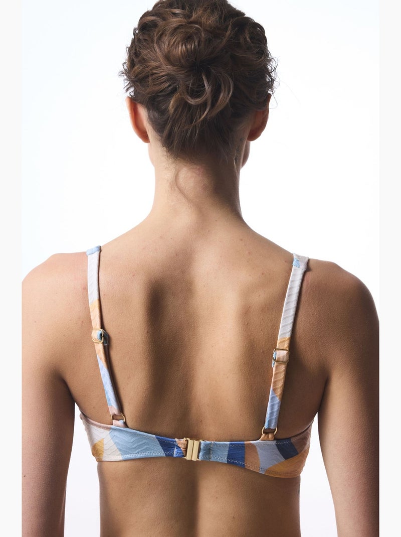 Misty hot top bikini con motivo etnico e perline penti Blu cielo - Kiabi