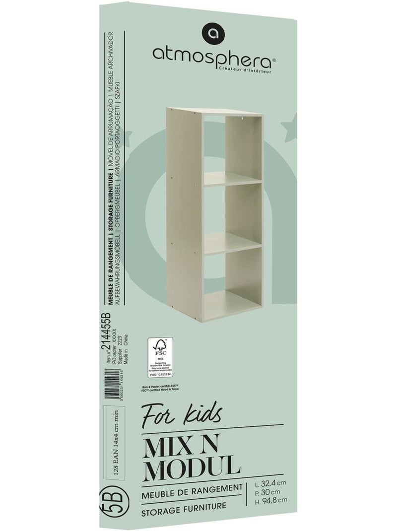 Mix n modul per bambini 3 ripiani verde 34,5x32x100,5 cm Verde - Kiabi