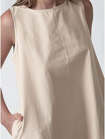 Mixray collection abito lungo a trapezio con girocollo e senza maniche hiccup