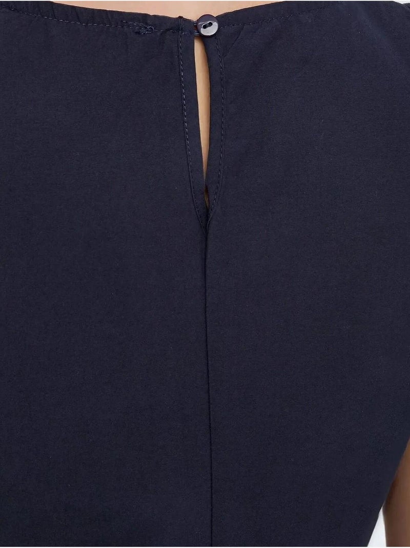 Mixray collection abito lungo a trapezio con girocollo e senza maniche hiccup Blu marino - Kiabi