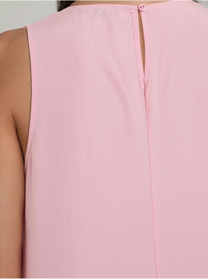 Mixray collection abito lungo a trapezio con girocollo e senza maniche hiccup Rosa chiaro - Kiabi
