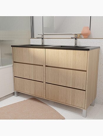 Mobile bagno doppio lavabo con 6 cassetti