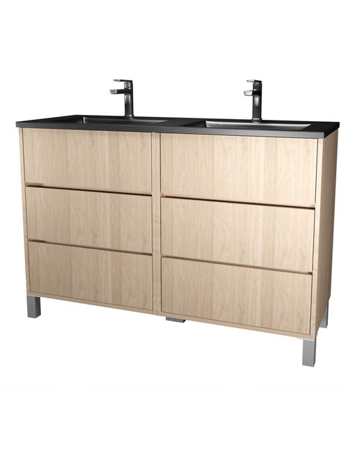 Mobile bagno doppio lavabo con 6 cassetti - Kiabi Mobile bagno doppio lavabo con 6 cassetti - Kiabi