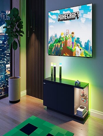 Mobile basso 2 ante + vano con LED "Roba" – Minecraft