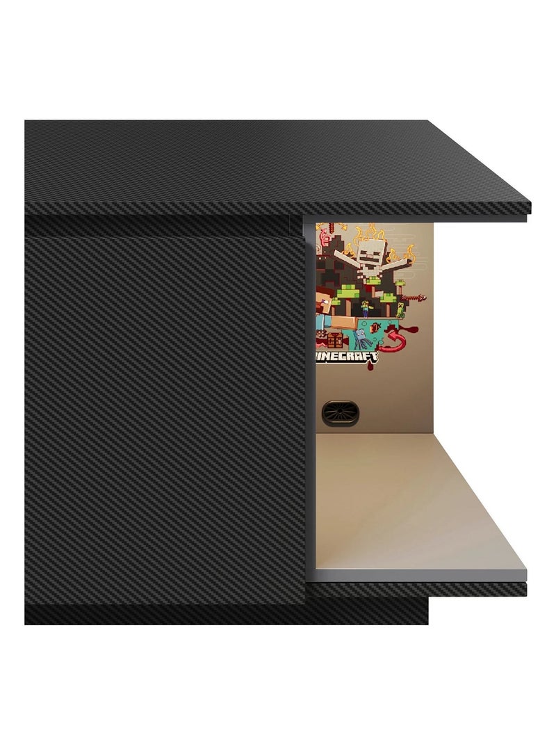 Mobile basso 2 ante + vano con LED "Roba" – Minecraft Nero Multicolore - Kiabi