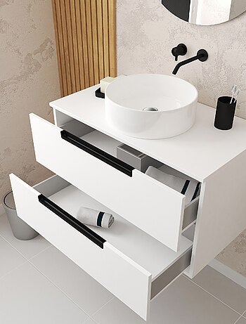 Mobile da bagno con 2 cassetti e 1 lavabo rotondo