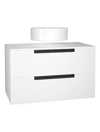Mobile da bagno con 2 cassetti e 1 lavabo rotondo