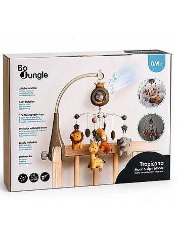 Mobile musicale per neonati con proiettore, luce notturna e rumore bianco | Bo Jungle