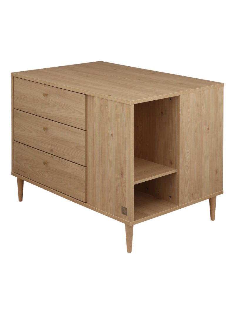 Mobile per bambini in elegante legno di quercia con vani portaoggetti su 3 - SAUTHON Marrone - Kiabi