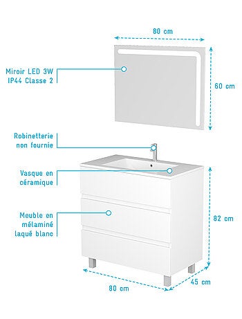 Mobiletto e set di specchi LED