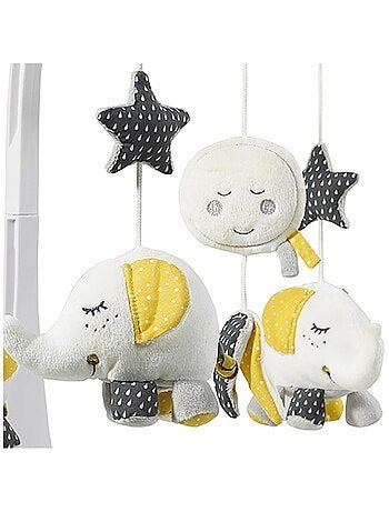 Mobiletto musicale per bebè Eléphant in cotone - SAUTHON