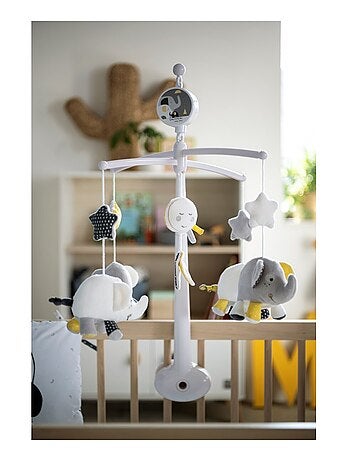 Mobiletto musicale per bebè Eléphant in cotone - SAUTHON