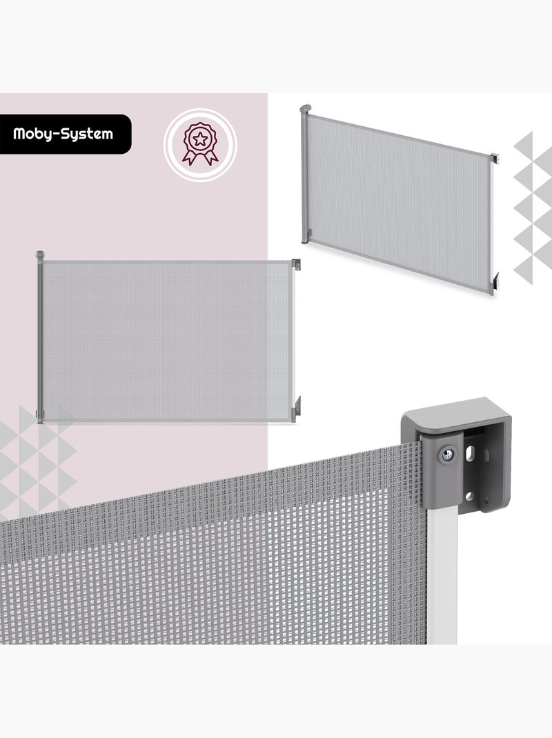Moby-system safeguard barriera di sicurezza retrattile per bambini e animali Grigio - Kiabi